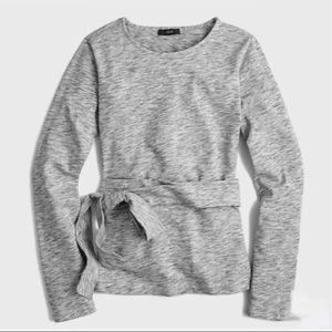J. Crew Grey Belted Cross-back top
